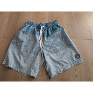 Chubbies The Whale Sharks Swim Trunks Men Small Blue 7" Liner Stretch